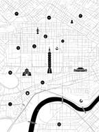 Taipei City Map Poster – Black and White Minimalist Wall Art Print