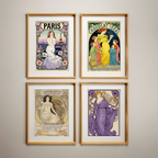 Alphonse Mucha Home Décor Set – 4 Art Nouveau Prints - Hakyarts