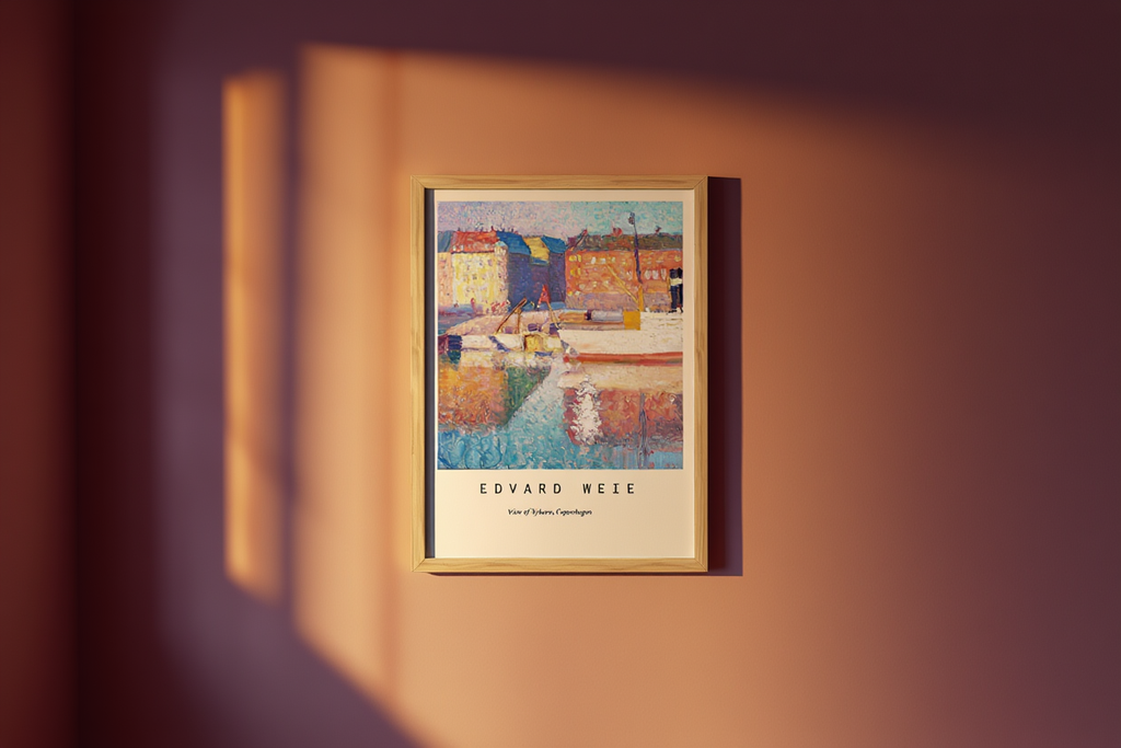Edvard Weie – View of Nyhavn Poster | Danish Expressionist Harbor Art Print withdrawal