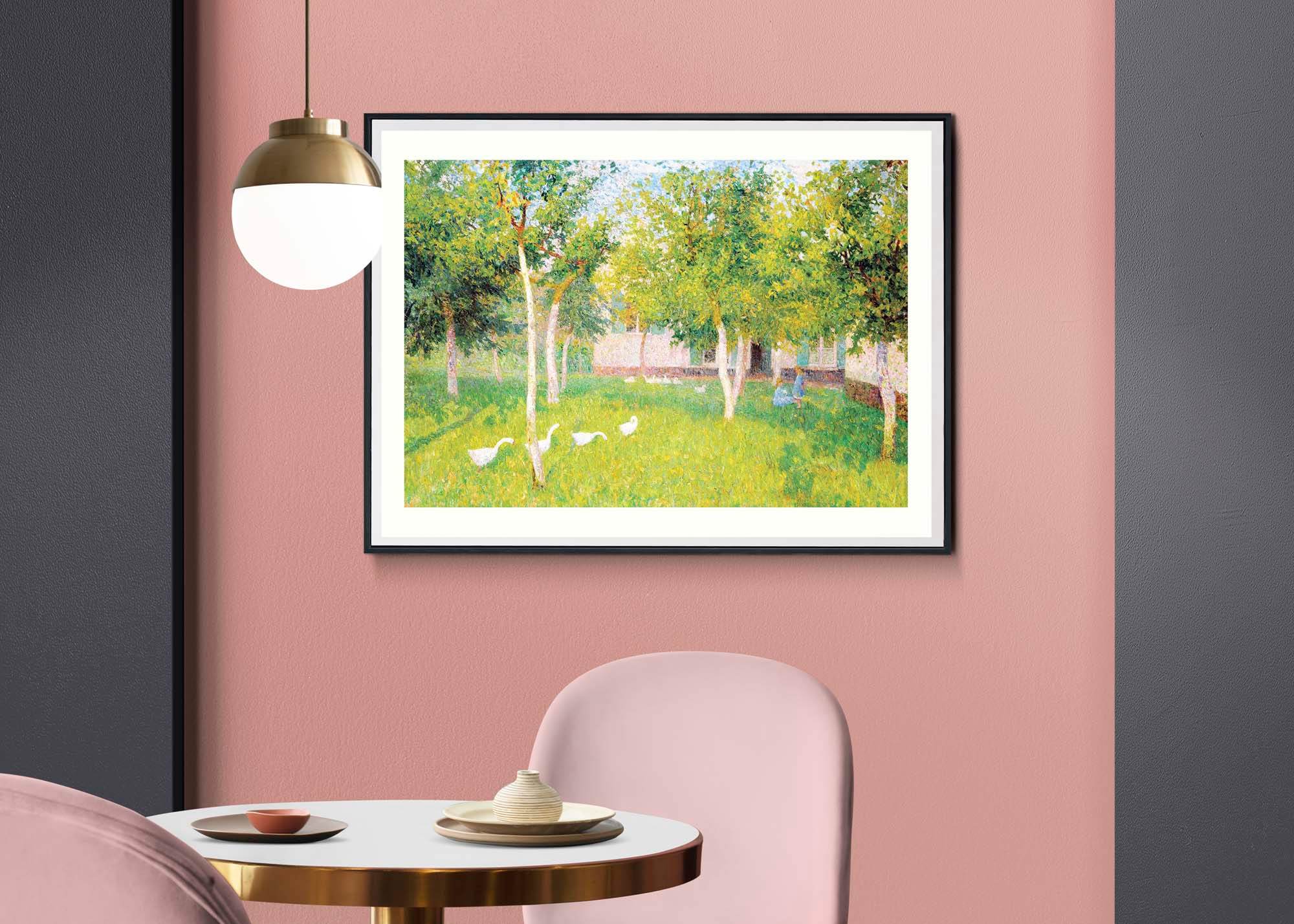 Oies Dans Un Jardin Avec Deux Enfants - Hakyarts