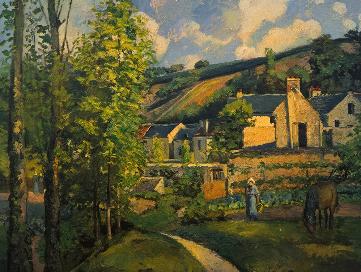 Camille Pissarro - A View of L’Hermitage, near Pontoise