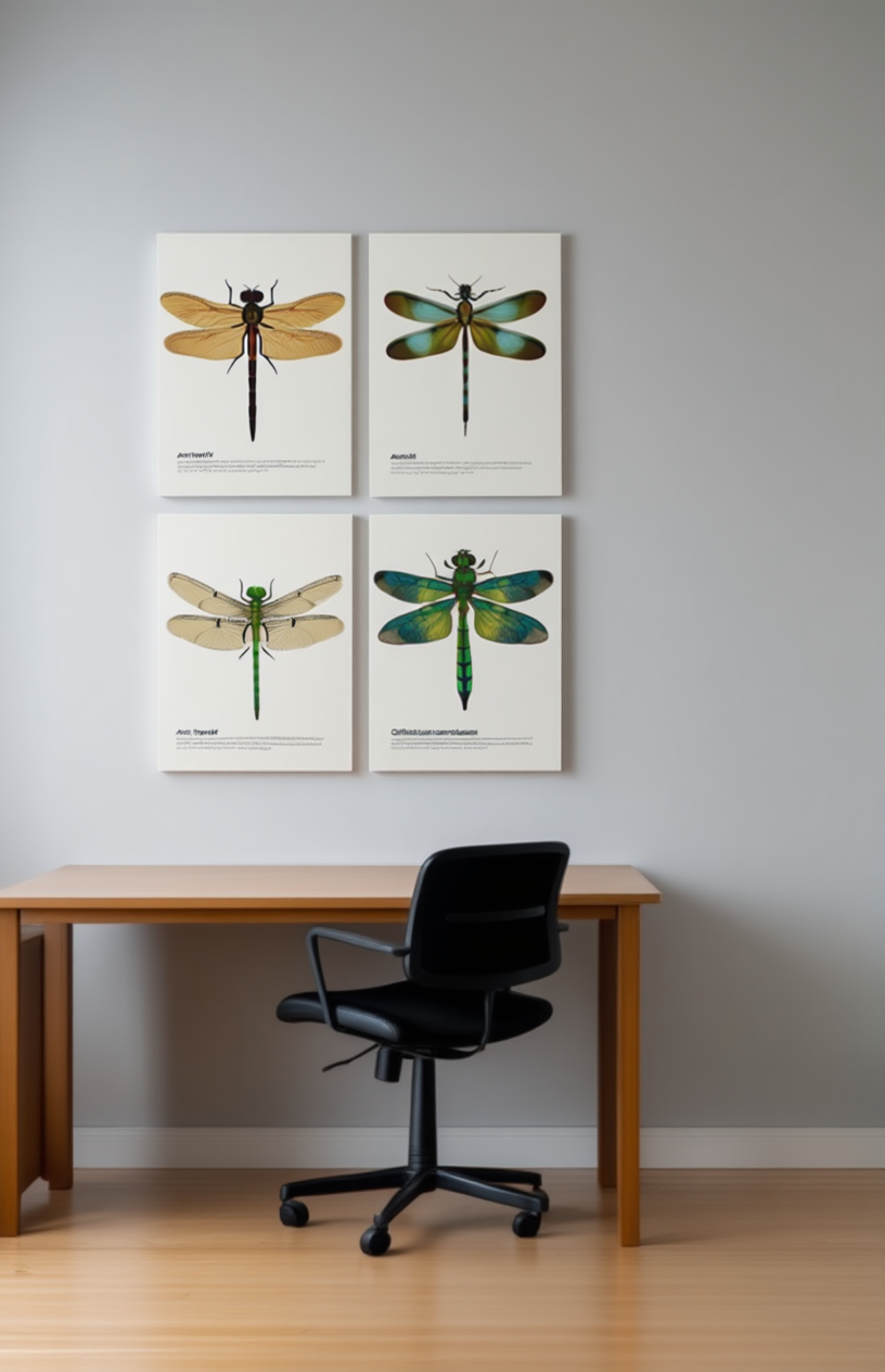 Dragonfly Specimen Posters – Set of 4