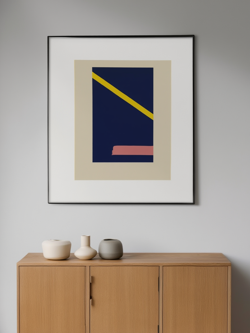 Silent Symmetry – Contemporary Geometric Abstract Poster for Living Room