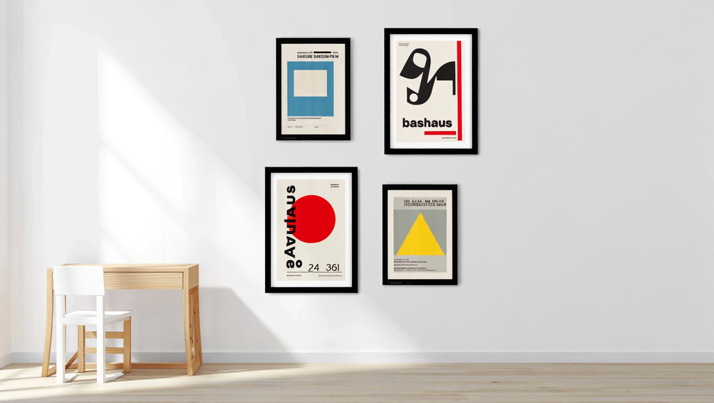 Bauhaus Exhibition – Living Room Set of 4 Modern Art Prints