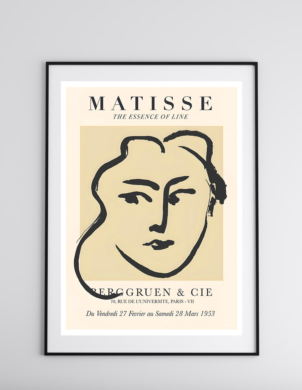 Minimalist face drawing art print for contemporary decor