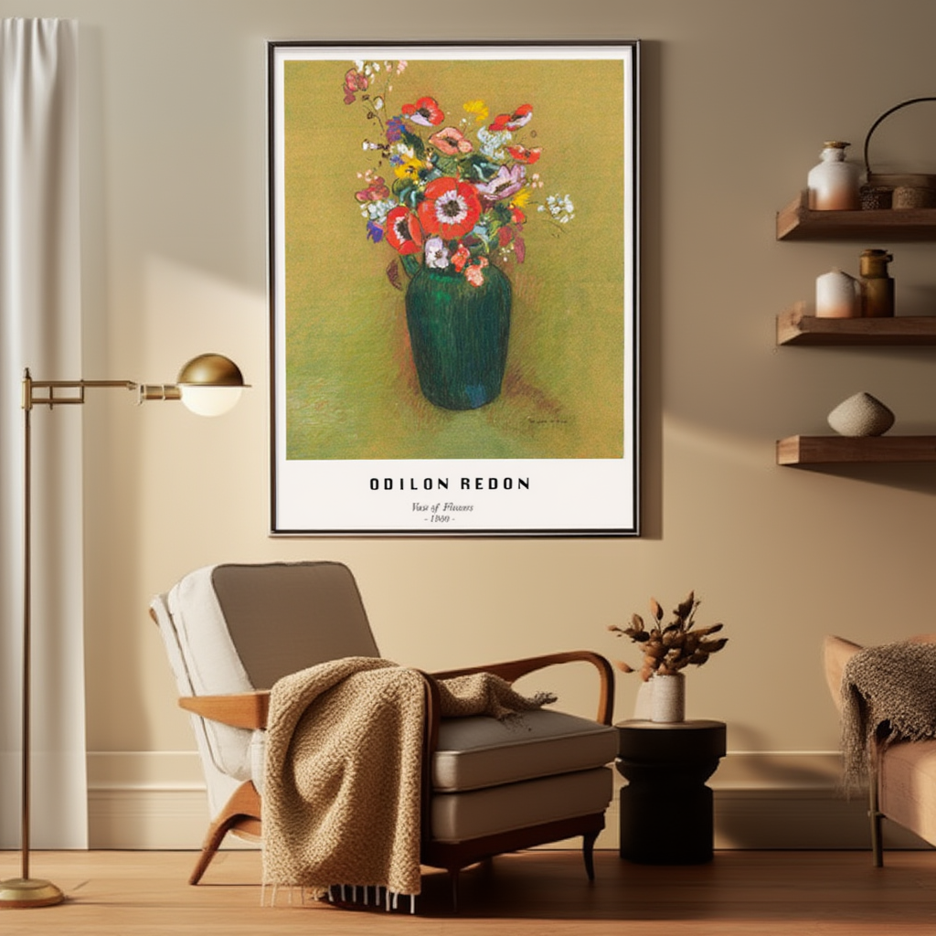 Vase of Flowers by Odilon Redon, 1900 – Symbolist Floral Art Print