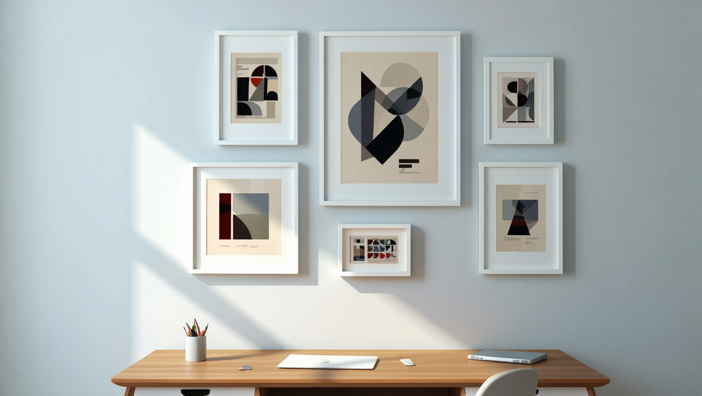 Nordic Bauhaus Mid-Century – Office Set of 5 Modern Prints
