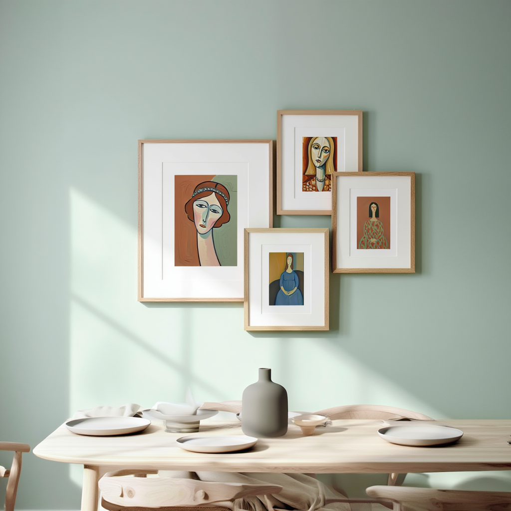 Modigliani Silhouettes – Expressionist Portrait Print