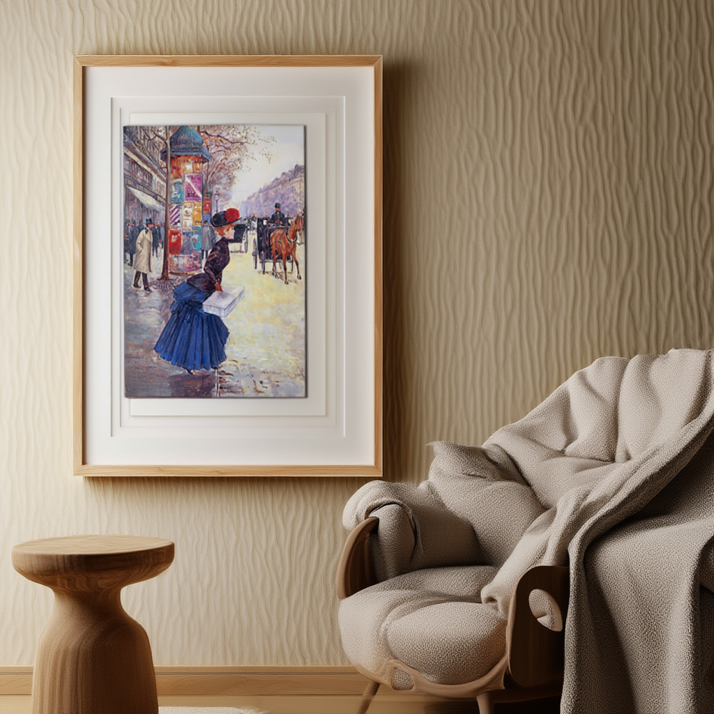 Jean Béraud  - Jeune Femme Traversant le Boulevard