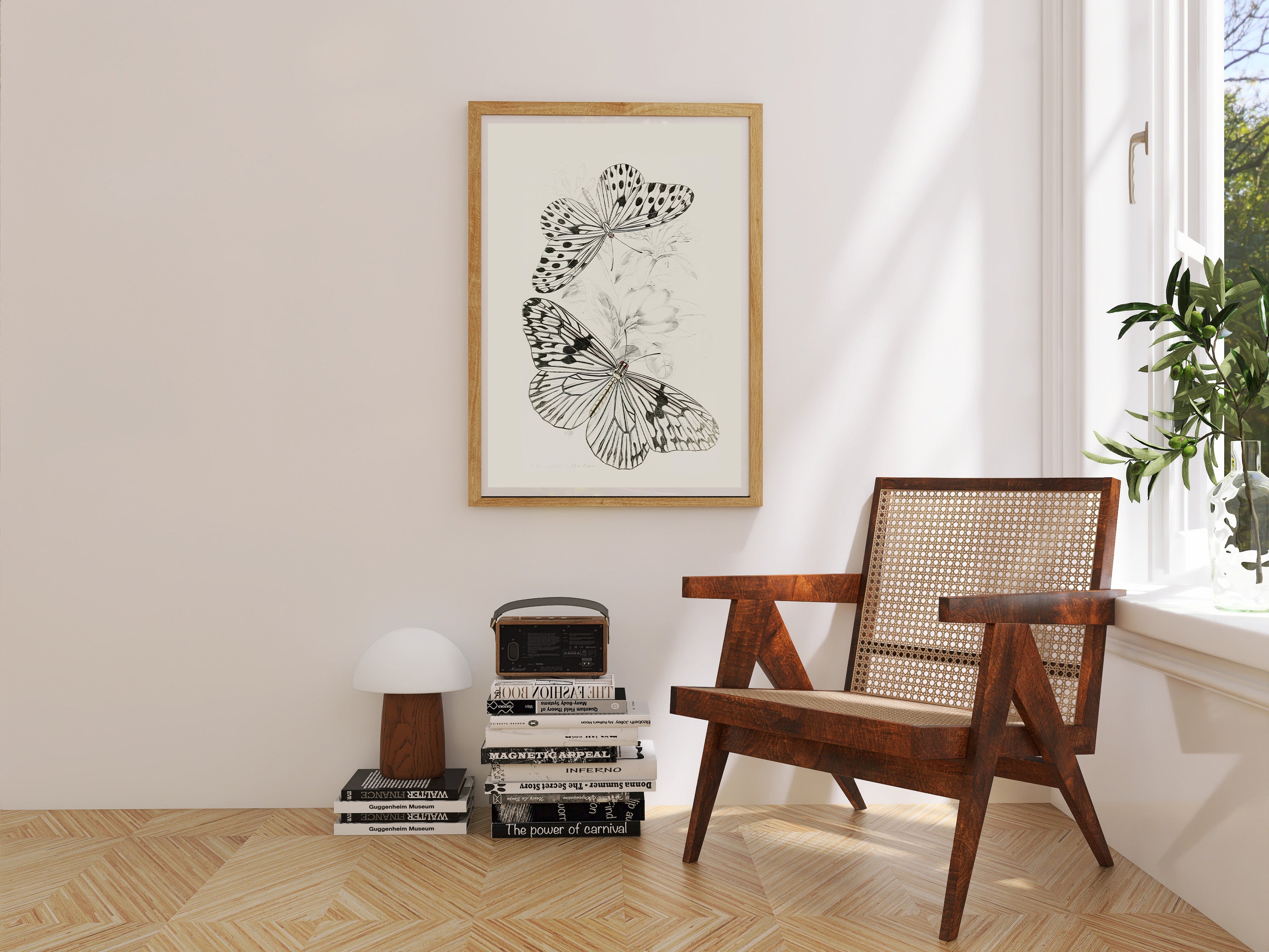 Butterflies Cluster Sketch – Delicate Vintage Botanical Illustration Print | Nature-Inspired Wall Art