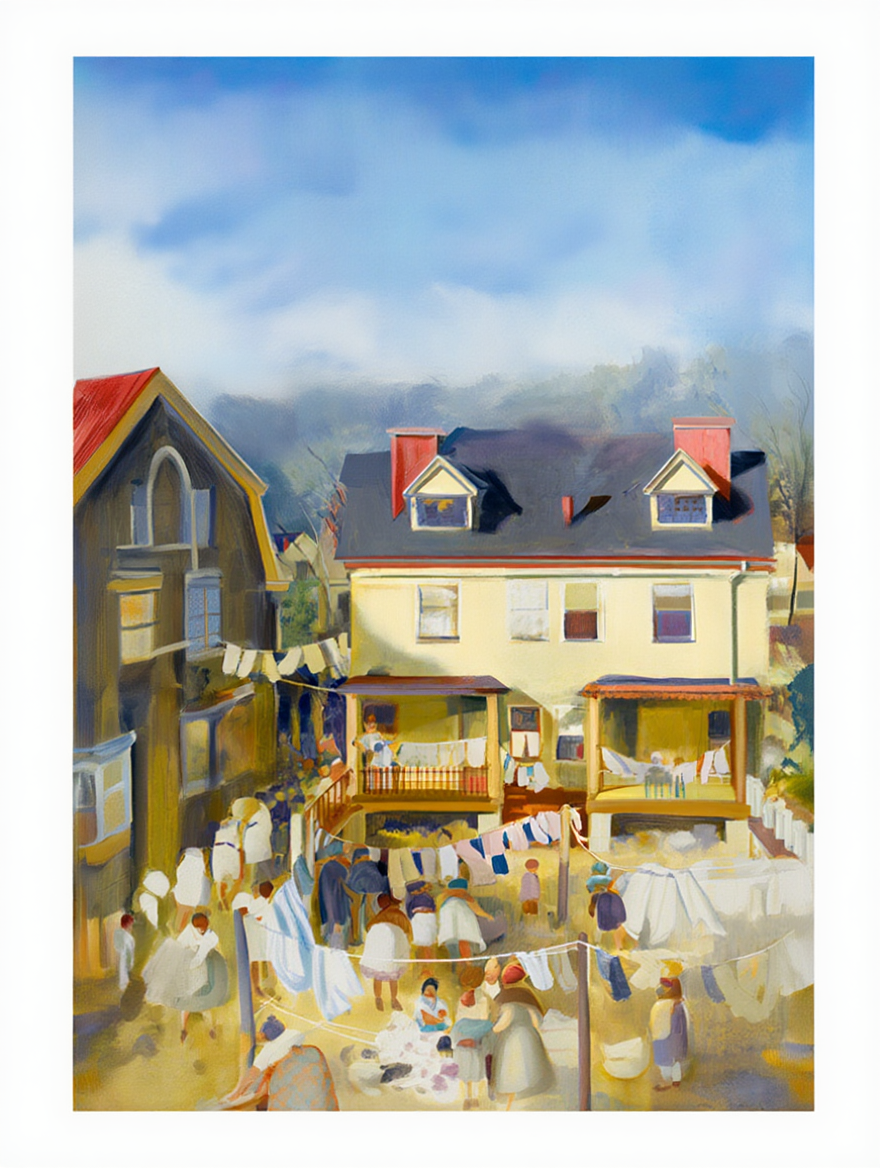 Washday in Spring – John R. Grabach Art Print | Early 20th-Century American Poster