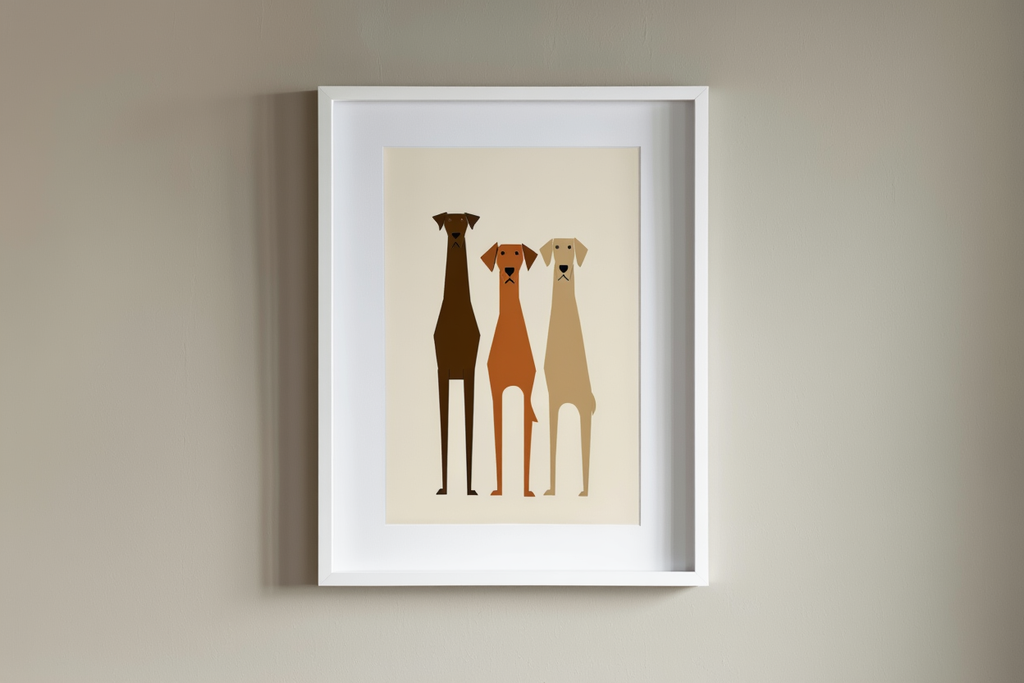 Geometric Dogs – Modern Animal Art Print