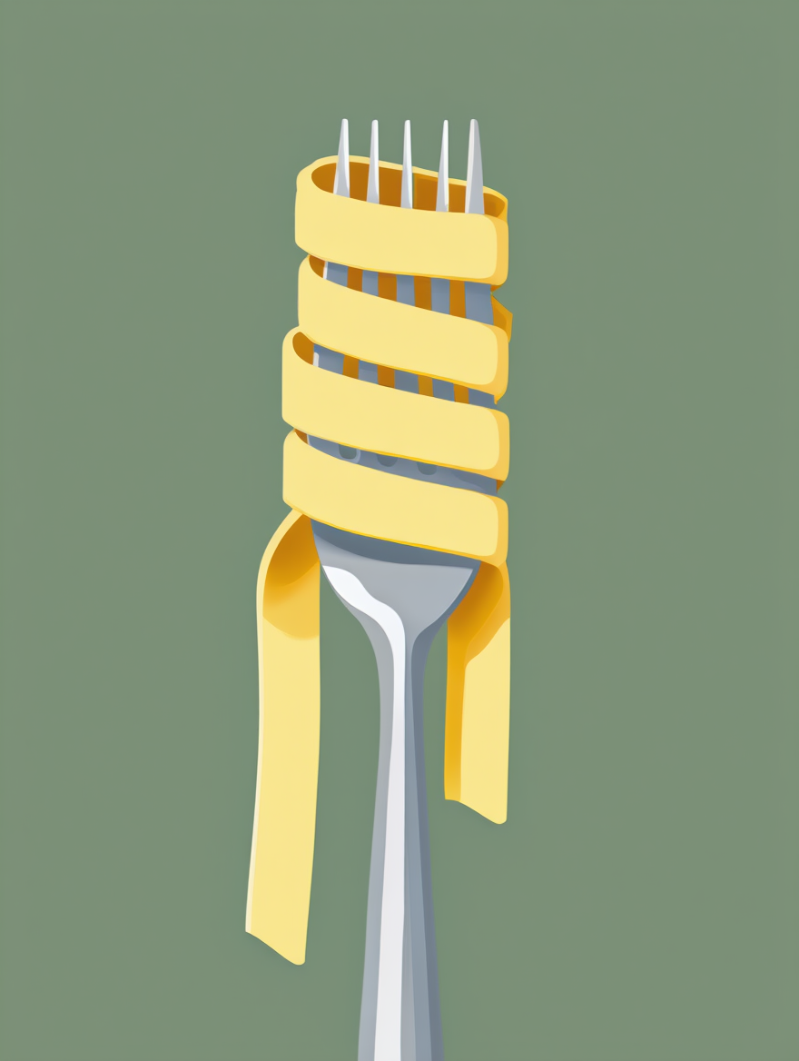 Fettuccine Fork Minimalist Print