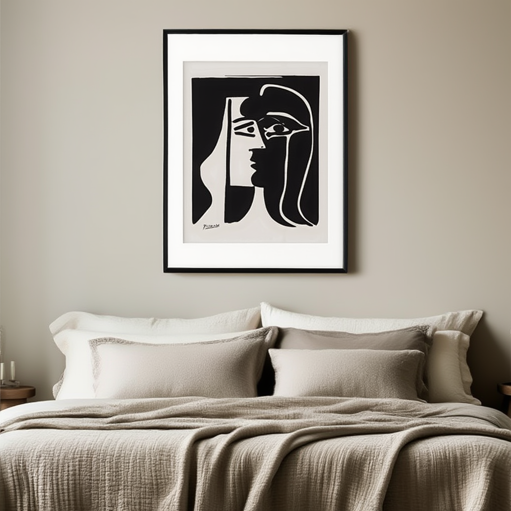 Monochrome Muses Black and White Line Art Print