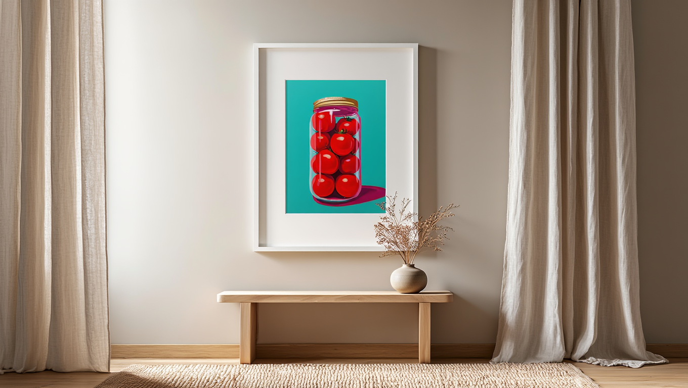 Pop Art Tomatoes Jar – Vibrant Kitchen Wall Art Print