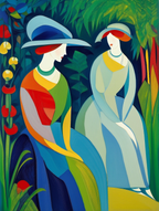 August Macke Expressionist Gallery Wall Set – 4 Colorful Art Prints - Hakyarts