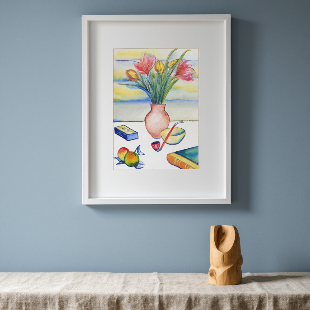 August Macke -  Still Life with Pipe and Apples