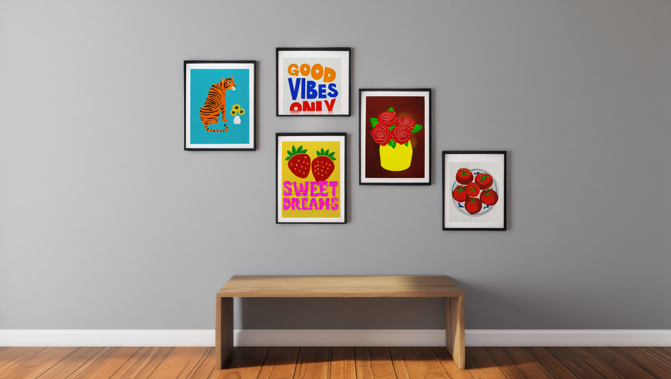 Colourful Electric Blue – Good Vibes 5-Prints