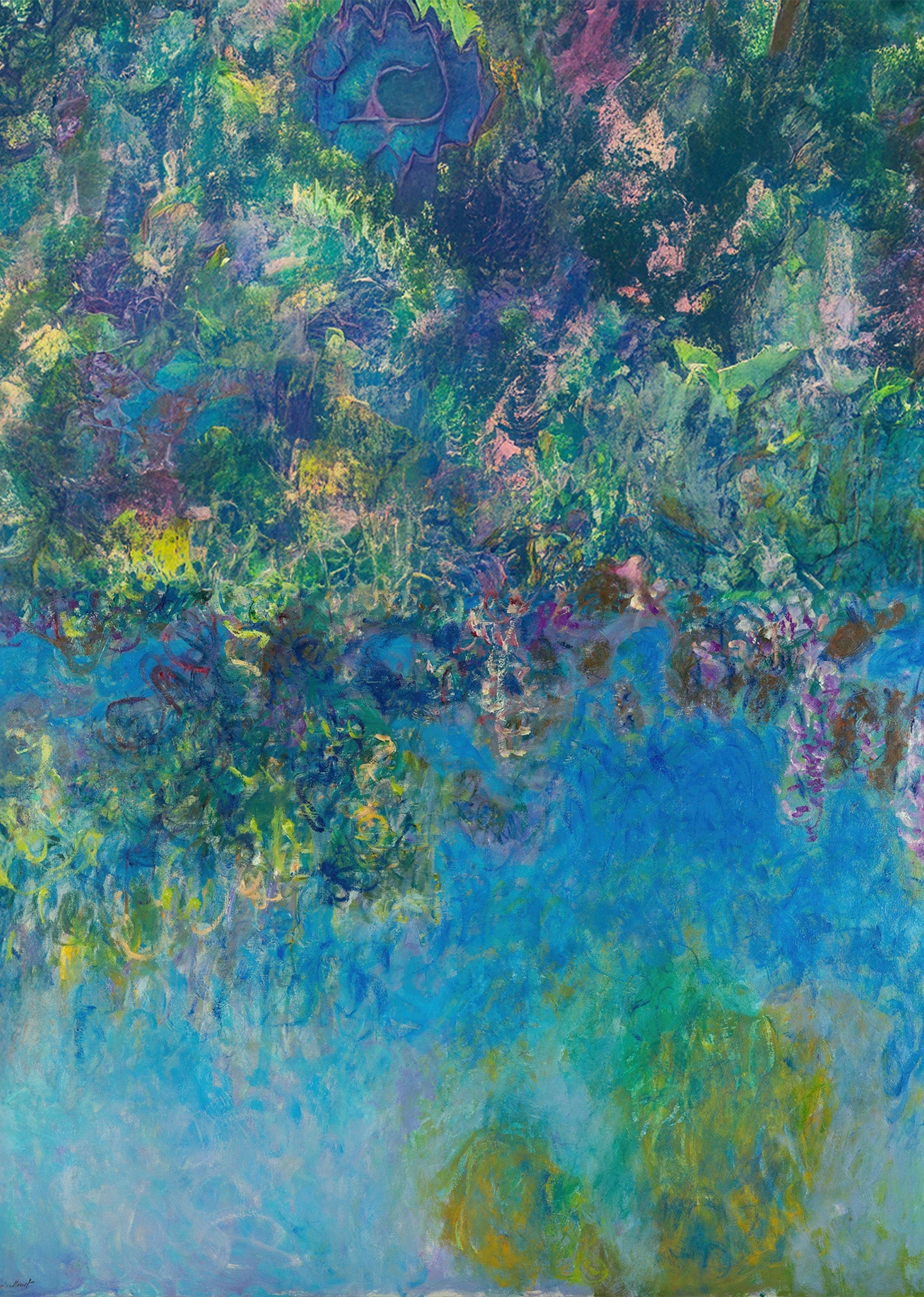 Set of 2 Purple Fish Variation | Contemporary Figurative Art Print | Claude Monet – Wisteria | Lush Impressionist Art Print