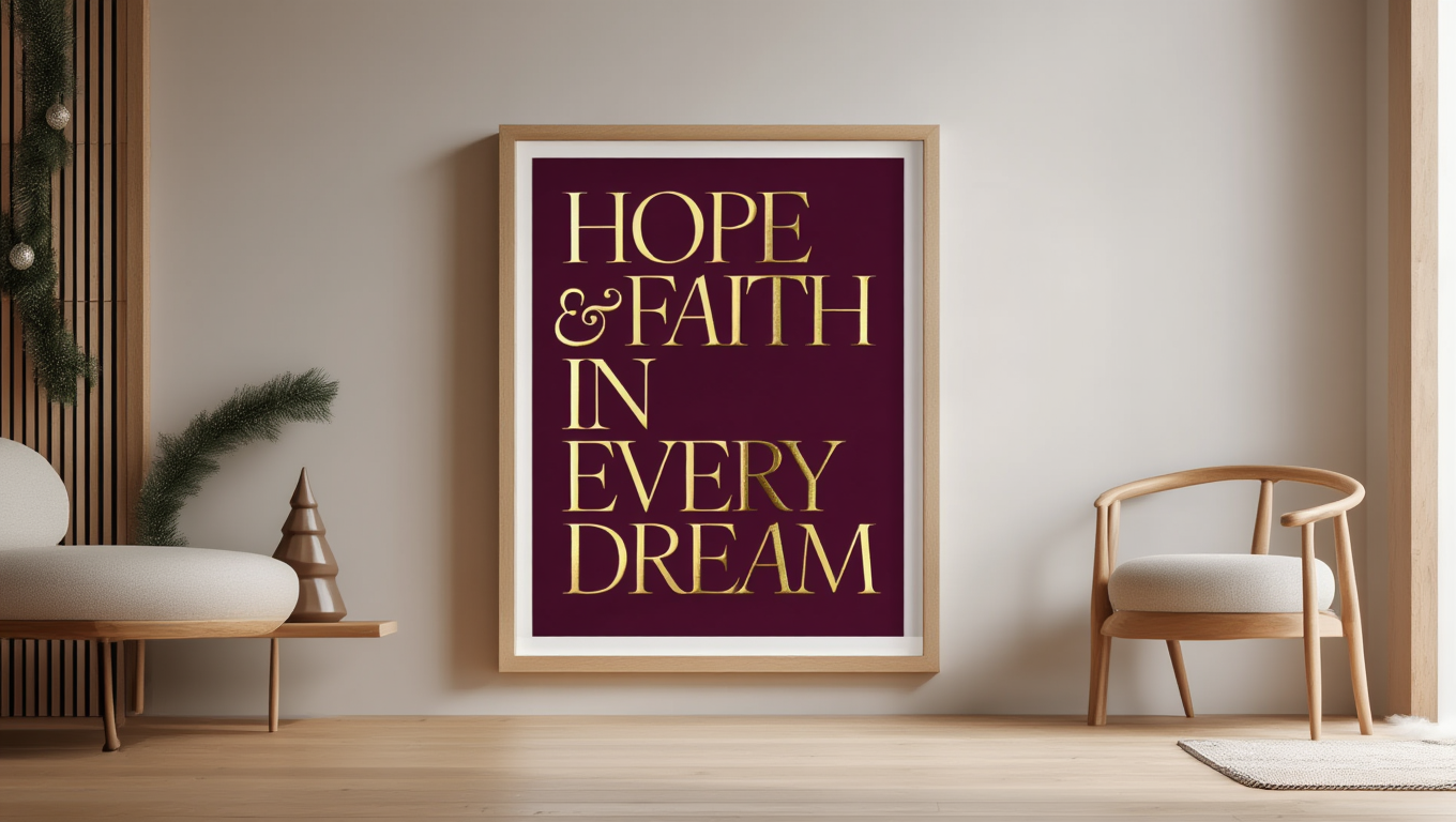 Hope & Faith – Gold Typography Single Print