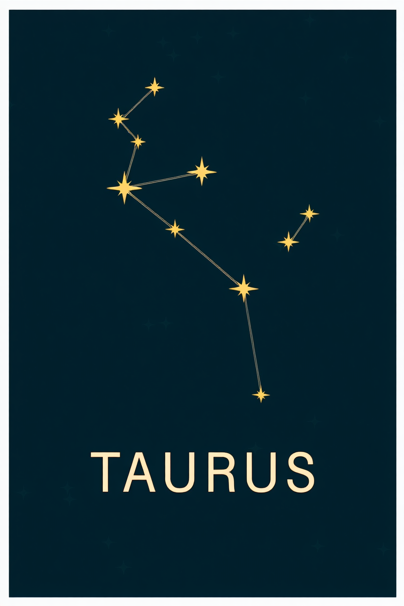 Star Sign Taurus Poster | Zodiac Wall Art Print