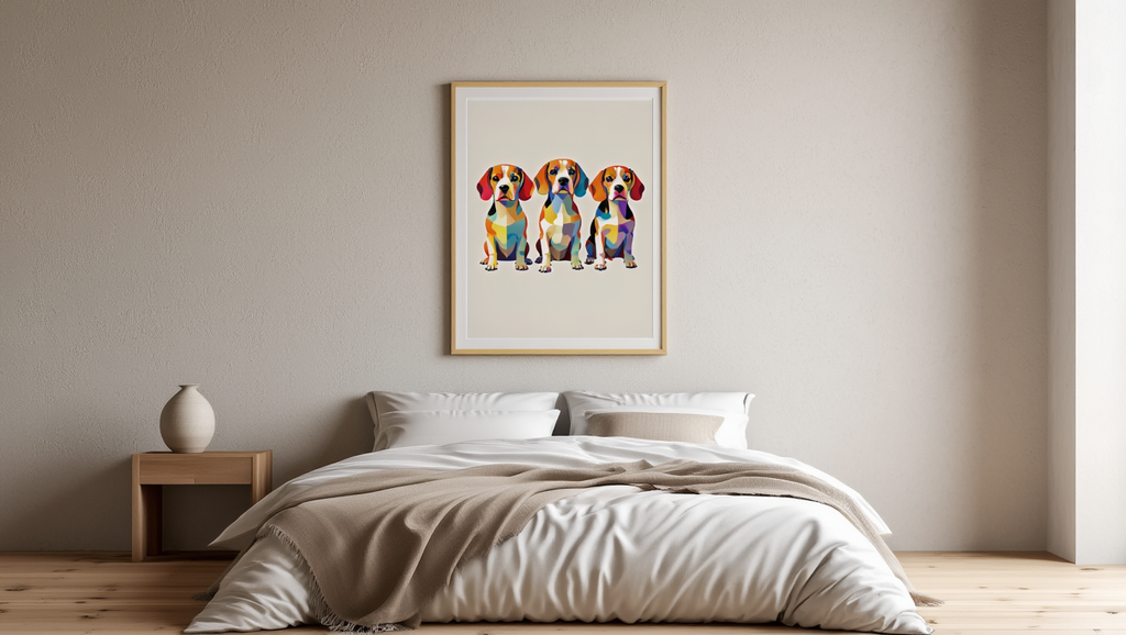 Geometric Beagles Poster