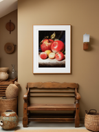 Still Life with Apples and Plums – Peter Baumgras, 1868 – Classic Fruit Art Print