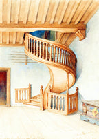 The wooden spiral staircase in the Gemeenlandshuis of Delfland - Hakyarts
