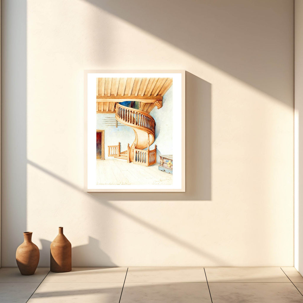 The wooden spiral staircase in the Gemeenlandshuis of Delfland - Hakyarts