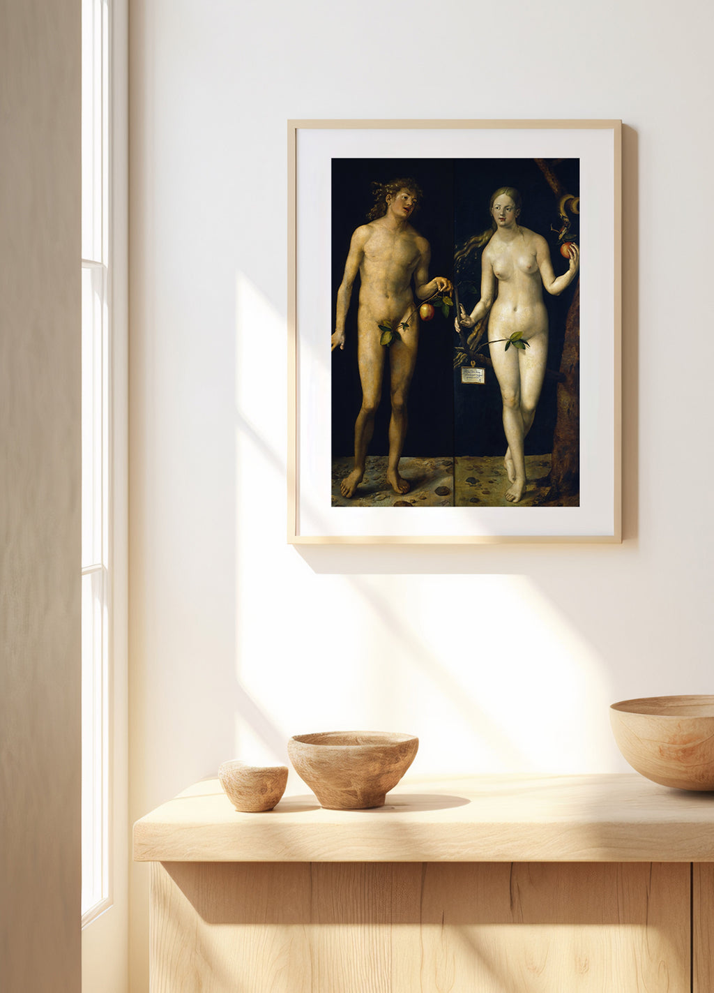 Adam and Eve Art Representation Poster – Classic Biblical Illustration Print | Timeless Religious Wall Art