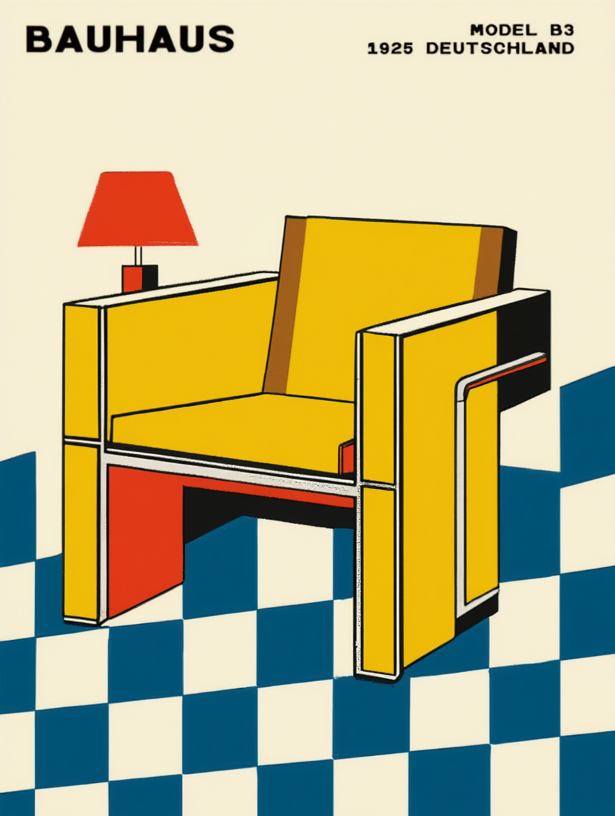 Bauhaus Deutschland Model 1983 Art Print – Modernist Minimalist Wall Art