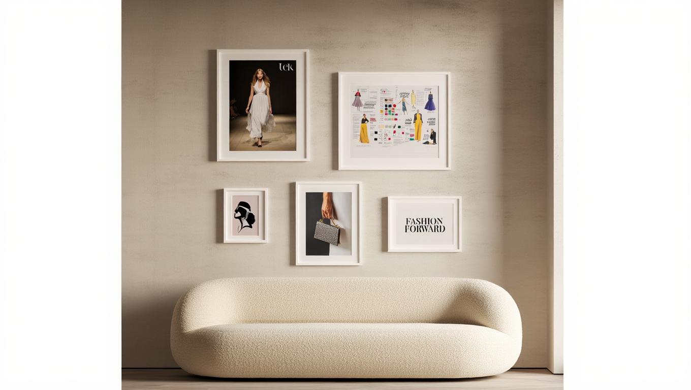 Luxury Fashion Art – Elegant Beige Living Set of 5