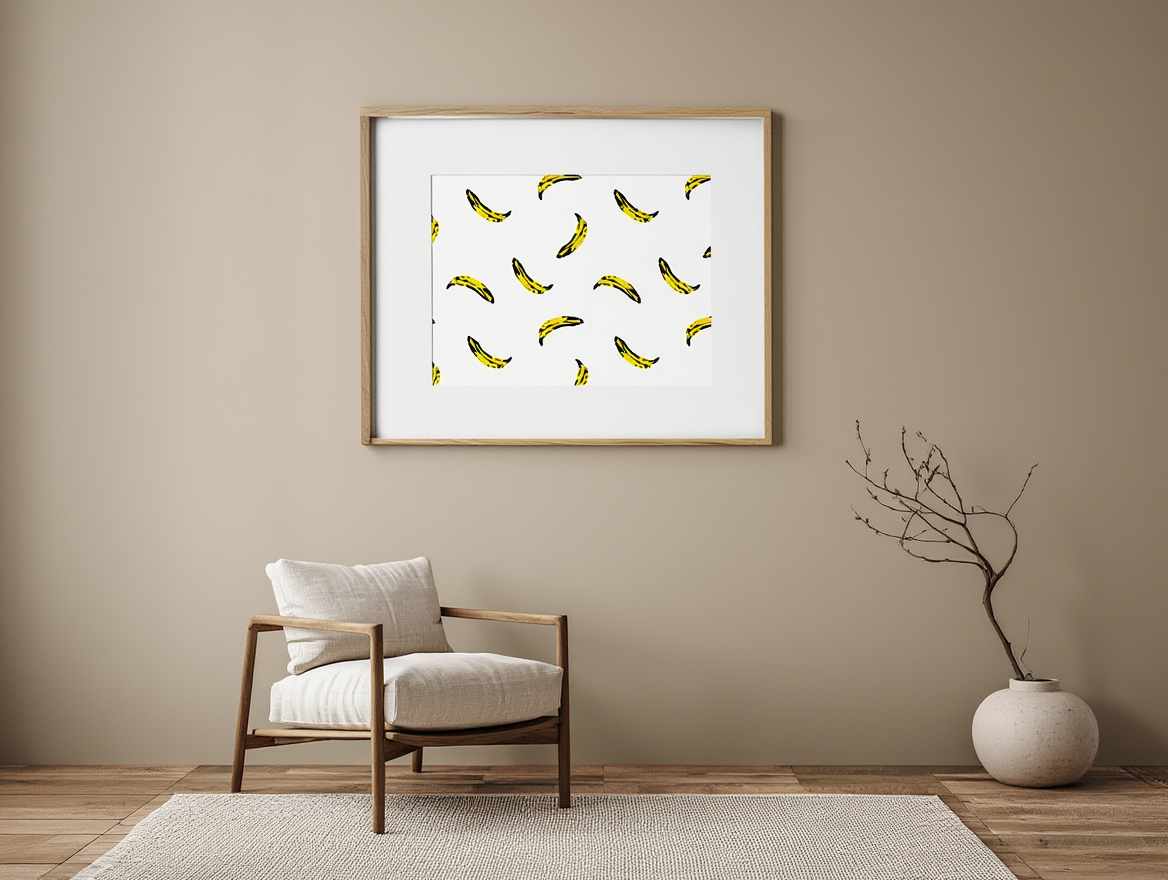 Andy Warhol Style - Seamless Patter with Bananas Poster