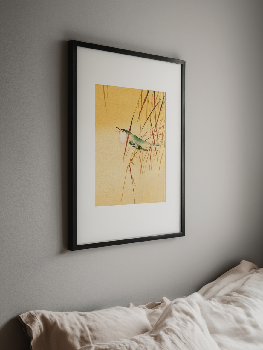 Ohara Koson - Songbird in Reeds Poster
