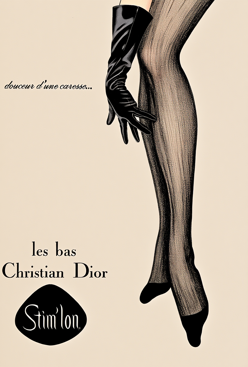 Vintage Dior ‘Les Bas’ Poster | Classic Fashion Art Print