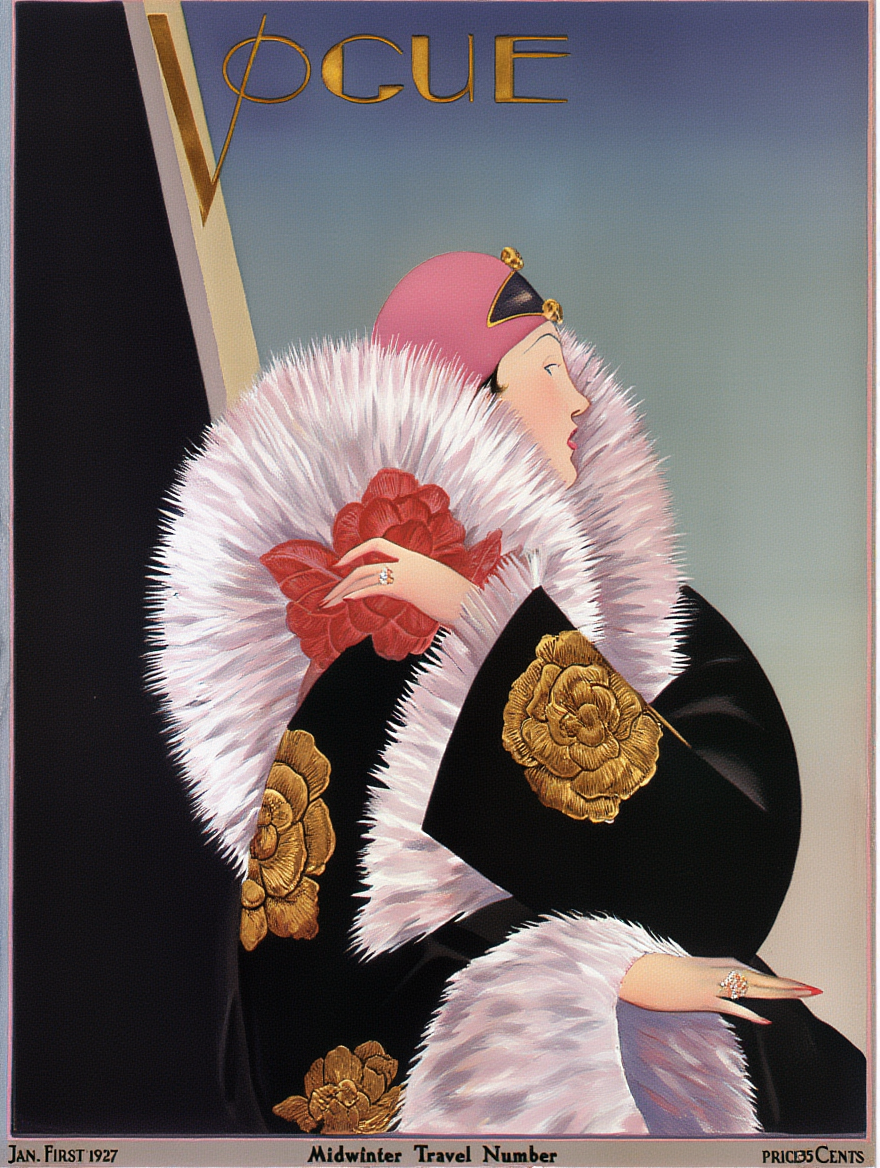Vogue January 1, 1927 – Vintage Fashion Illustration Poster