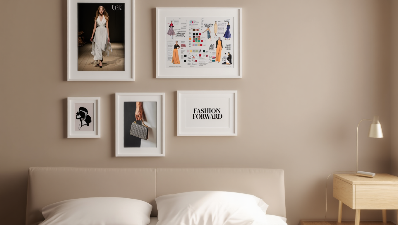 Luxury Fashion Art – Elegant Beige Living Set of 5