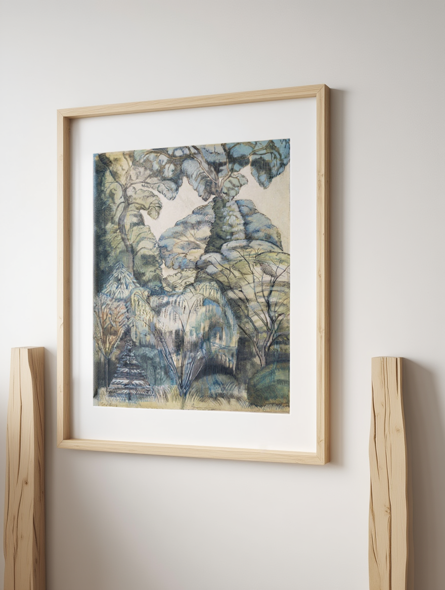 Paul Nash – Trees in Bird Garden, Iver Heath, 1913 – Modernist Landscape Art Print | British Wall Decor