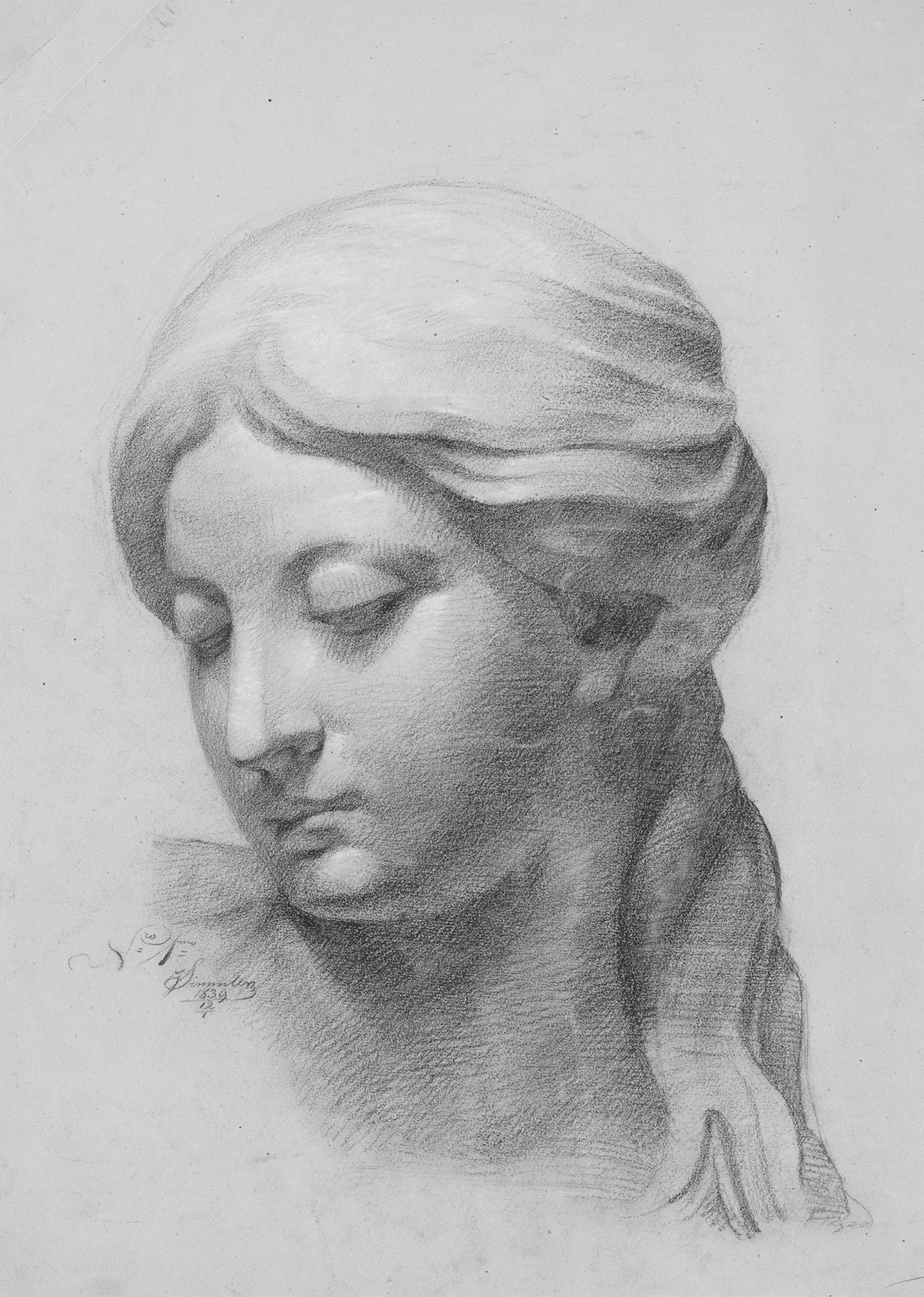 Marble Bust Fine Art Print – Classical Sculpture Illustration | Elegant Vintage Wall Art