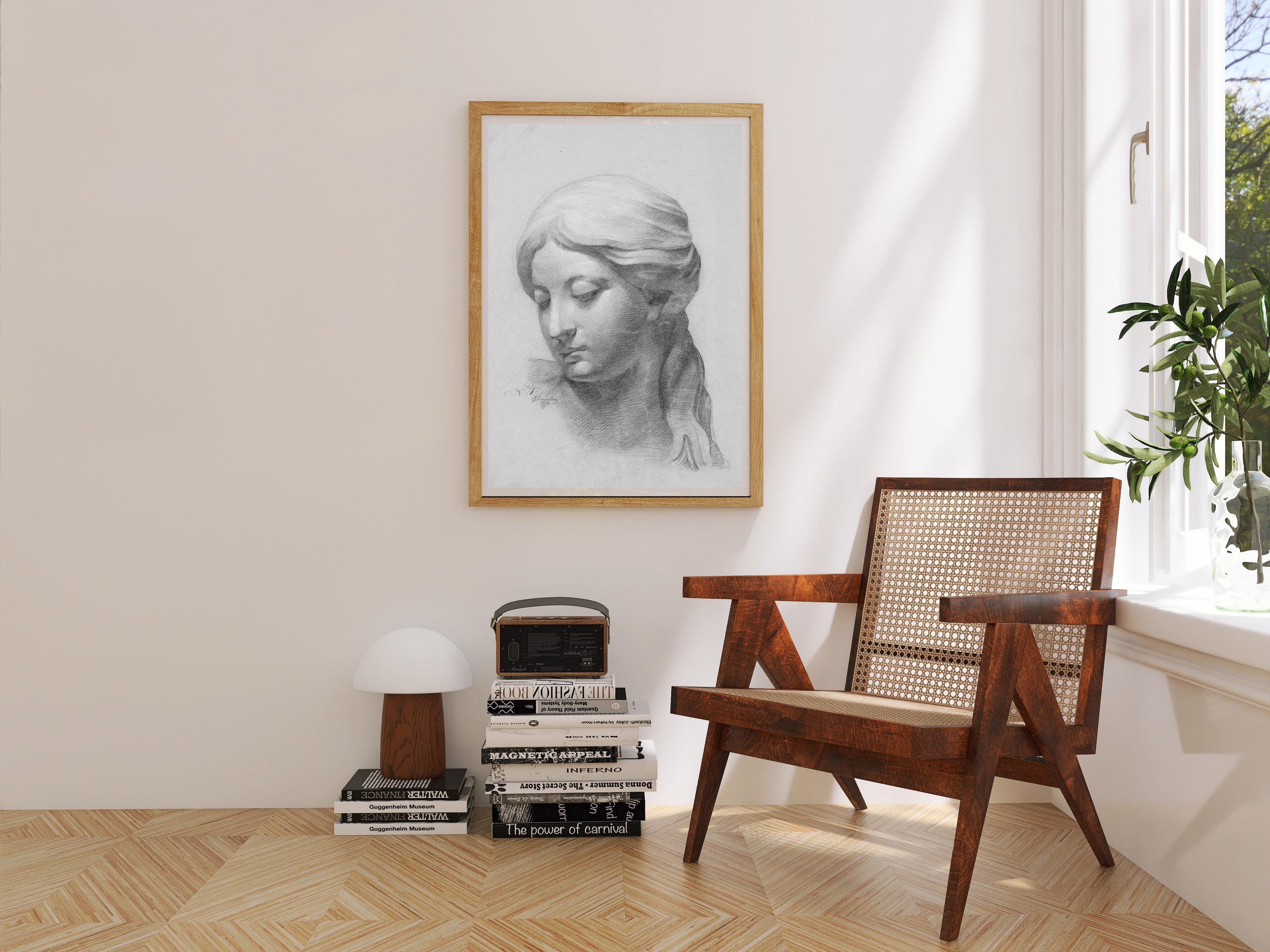 Marble Bust Fine Art Print – Classical Sculpture Illustration | Elegant Vintage Wall Art