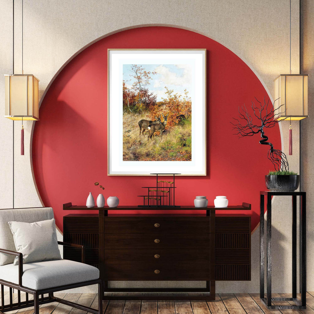 Roe Deer with Autumn Leaves - Hakyarts