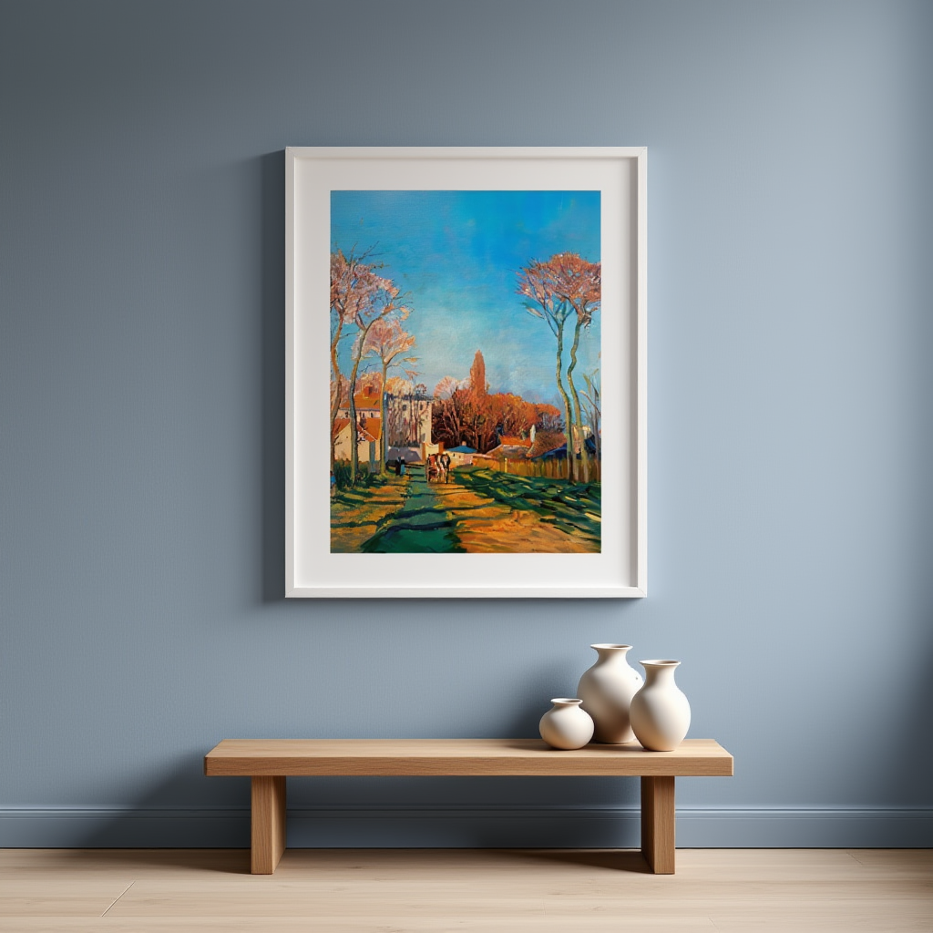 Camille Pissarro – Entrée du village de Voisins - Charming Impressionist Landscape