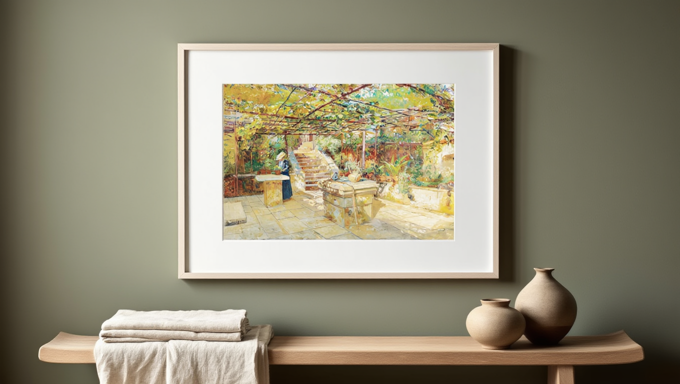 A Flower Lover on a Sunny Terrace