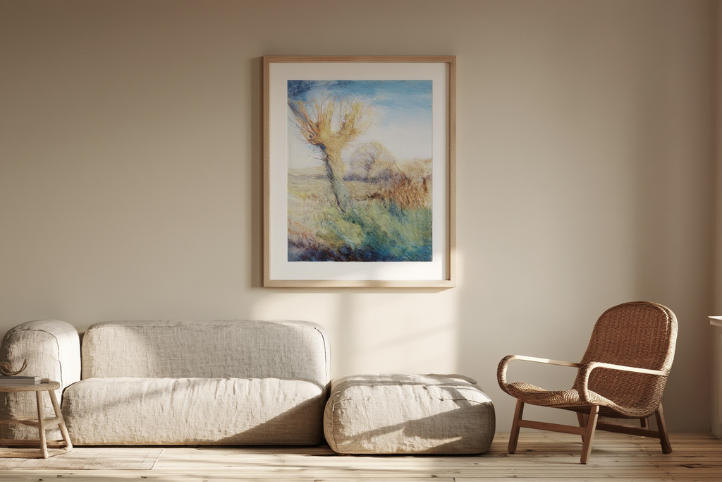 Winter Evening by Sir George Claussen – Vintage European Snow Scene Art Print