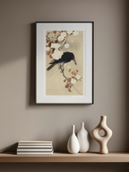 Ohara Koson - Crow on a Cherry Branch Poster - Hakyarts