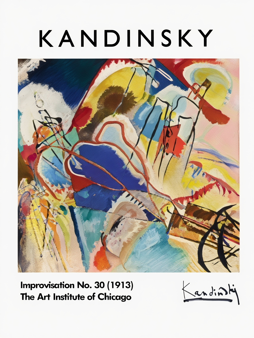 Kandinsky Abstract Geometry  – 6 Colorful Bauhaus Prints | Modern Gallery Wall Décor for Living Room, Bedroom & Office