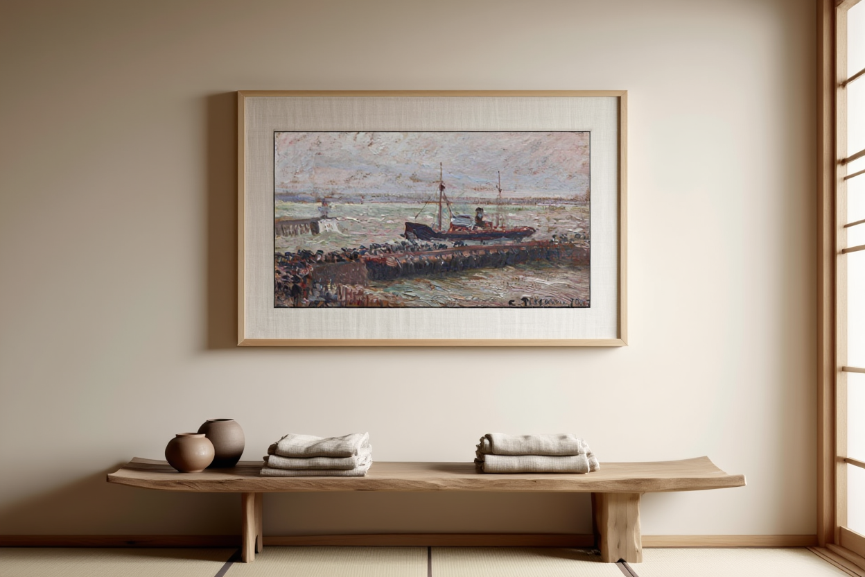 Camille Pissarro - Entrance to the Harbour at Le Havre, Overcast Sky