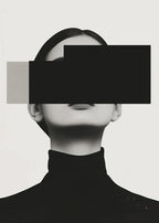 Virtuel vision Moderne sort-hvid VR-hovedkunst