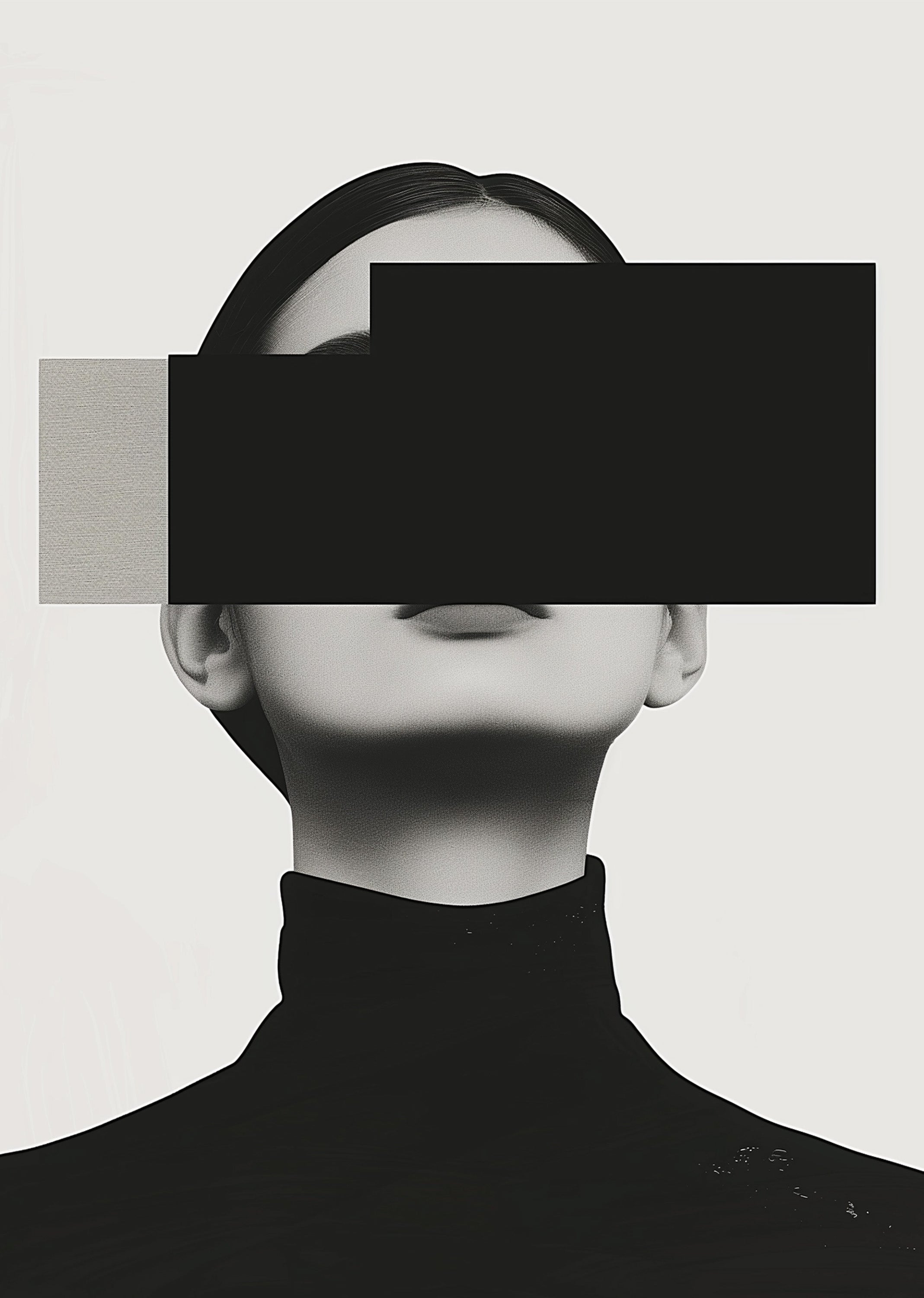 Virtual Vision Modern Black & White VR Head Art