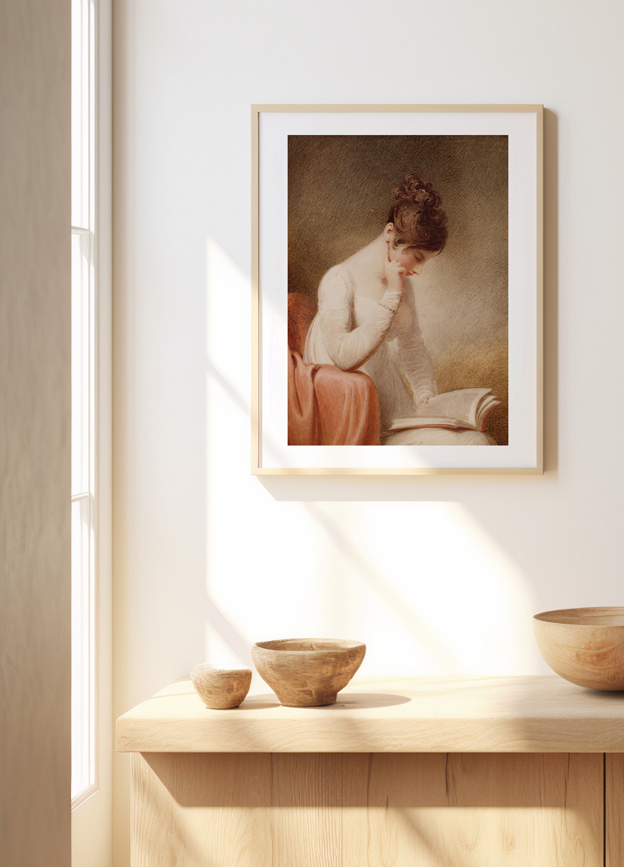 Soft Portrait in Natural Light – Gentle Vintage Art Print | Serene Wall Décor